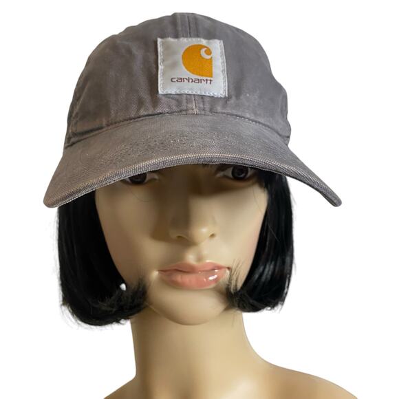 Carhartt Distressed Trucker Snapback Hat Gray Canvas Mesh Baseball Cap Unisex - Picture 3 of 11